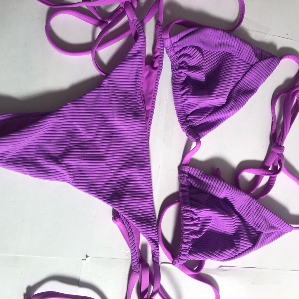 Frankies Bikinis Vibrant Purple Bikini Set M top, L bottom